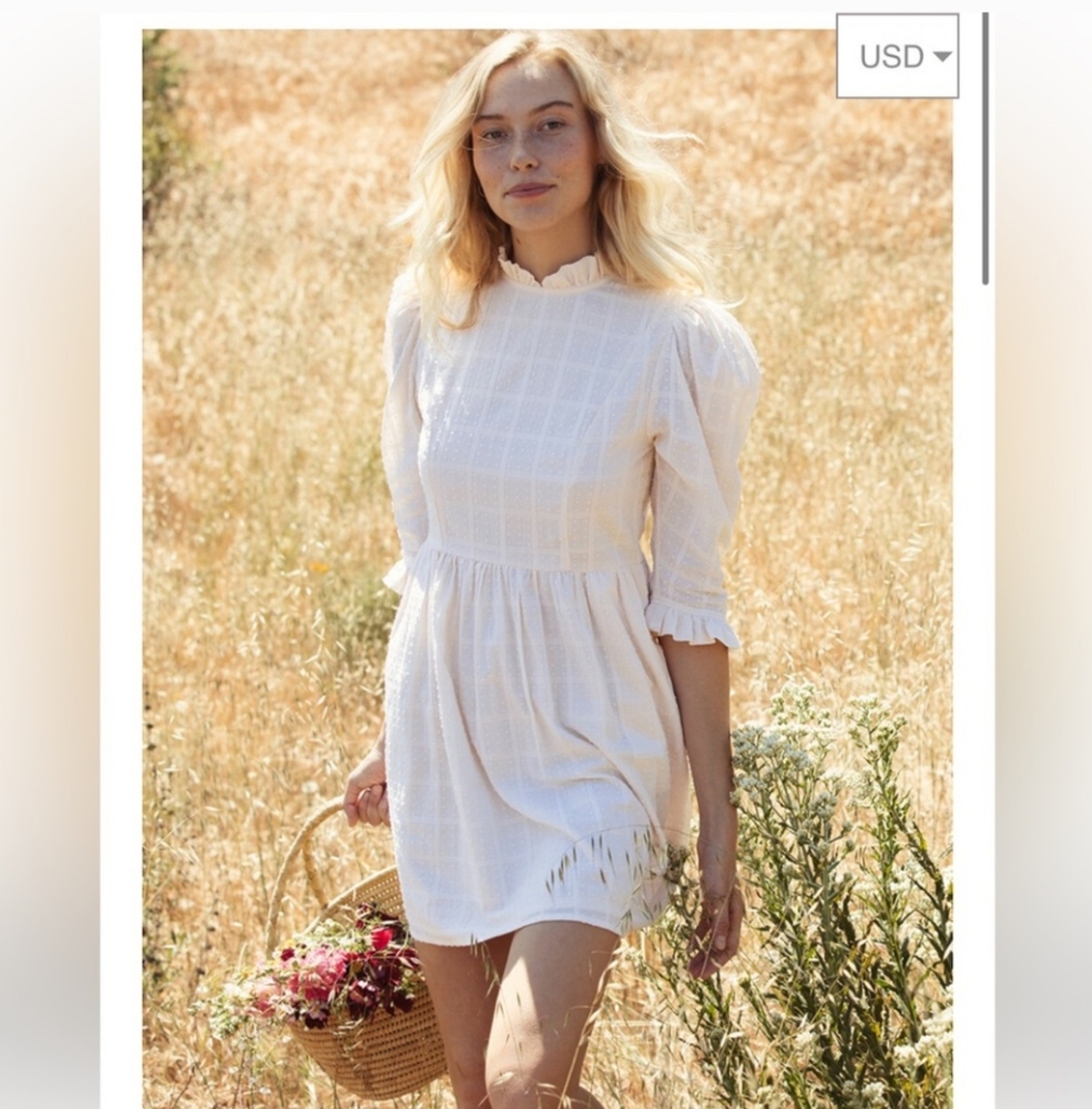 Kara Thoms SCARLETTE dress cream waist taken in High Neck